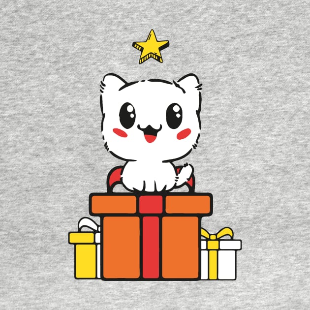 Cute Cat on Christmas gift looking at a star by MK3